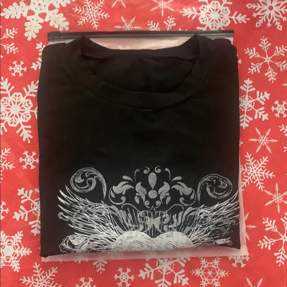 Newly Returned SHEIN Kids Black Gothic Graphic T-Shirt